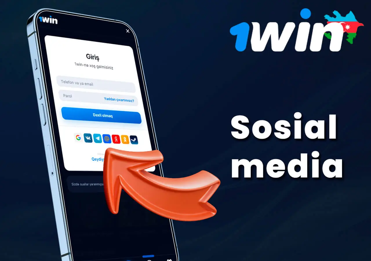 1win qeydiyyat: Sosial media hesabı ilə qeydiyyat
