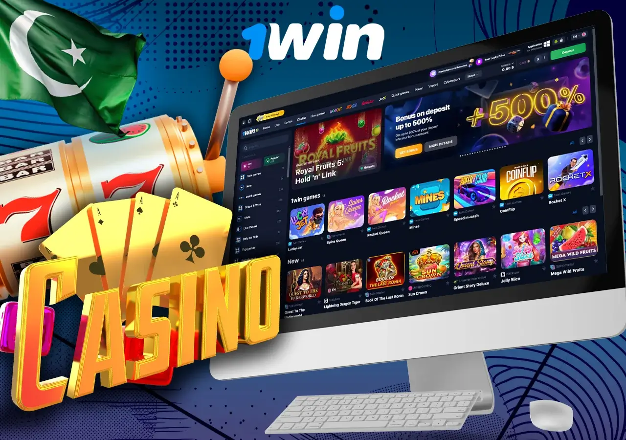 Digital casino featuring a colorful homepage with multiple game icons and promotional offers.