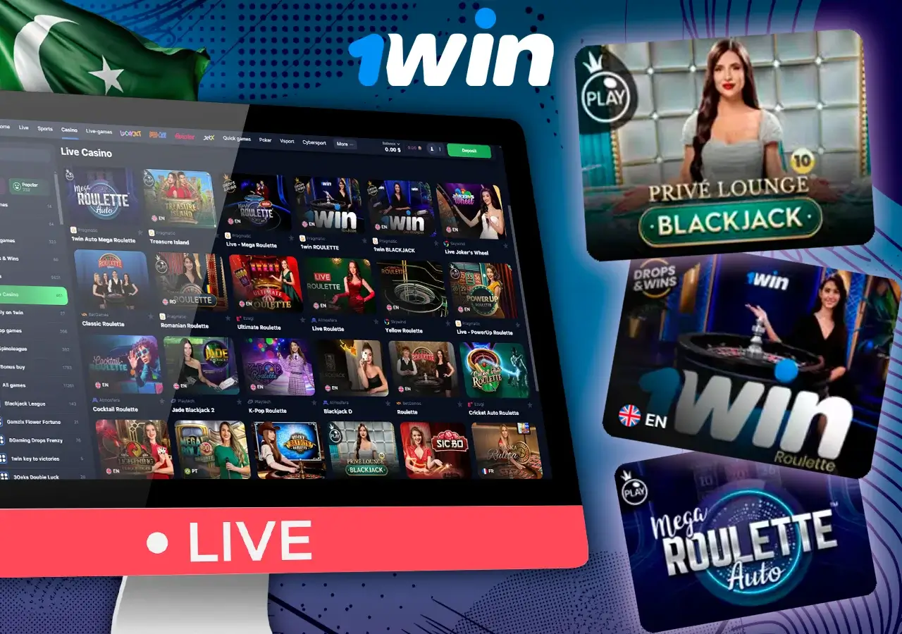 Online platform showcasing live games including roulette, blackjack, and other popular casino games